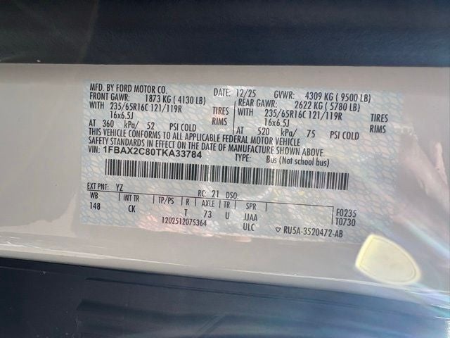 2026 Ford Transit Commercial Passenger Van XLT