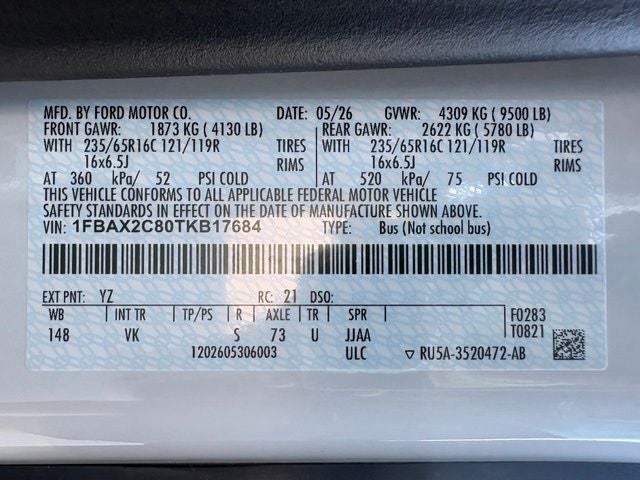 2026 Ford Transit Commercial Passenger Van XL