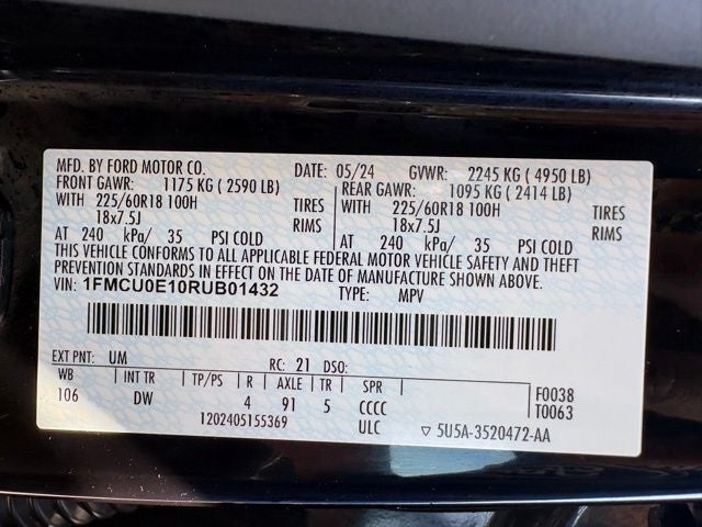 2024 Ford Escape Plug-In Hybrid Base