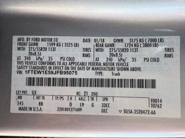 2018 Ford F-150 Platinum