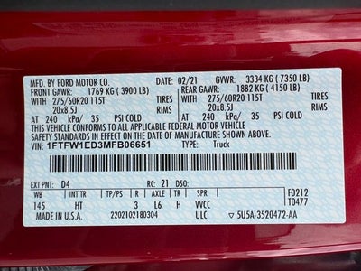 2021 Ford F-150 Lariat