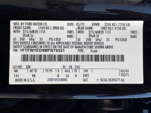 2021 Ford F-150 Platinum