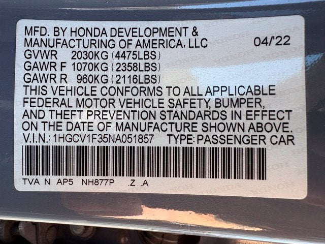 2022 Honda Accord Sport