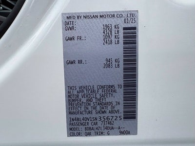 2025 Nissan Altima 2.5 SV