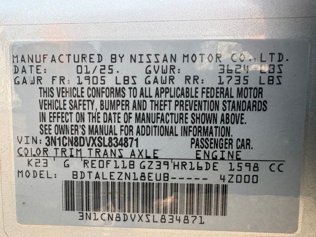 2025 Nissan Versa 1.6 S